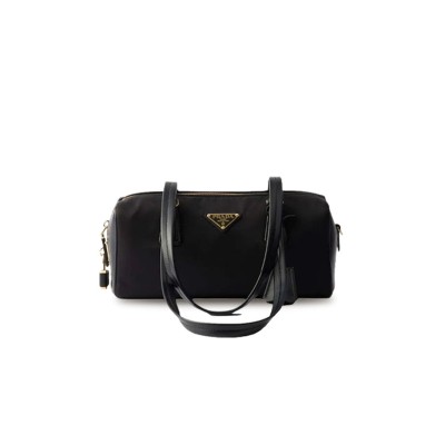 PRADA RECYCLED PATCHWORK LEATHER METAL TRIANGLE DIAMOND CLOSURE 1BB127 (29*12.5*10)